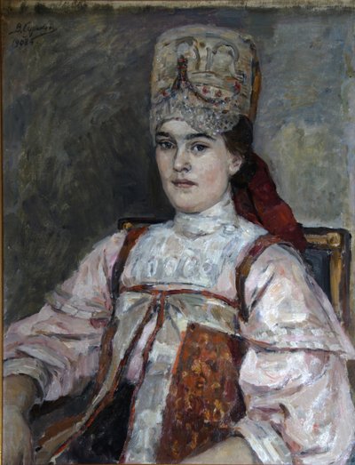 Natalia Fyodorovna Matveyeva'nın portresi, 1908 by Vasilij Ivanovic Surikov