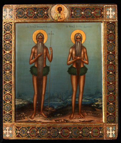 Saygıdeğer Onuphrius ve Athos Dağı Aziz Peter, 1902 by Vasily Pavlovich Guryanov