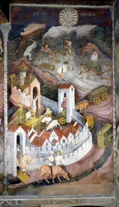 Aralık: Keresteciler odunları toplar ve Buonconsiglio surları ve kalesinin temsil edildiği Trento kasabasına geri getirirler. Ayların Efendisi veya Usta Wenceslas (İtalyanca Maestro dei Mesi veya Maestro Wenceslao, başlangıç by Venceslao Maestro