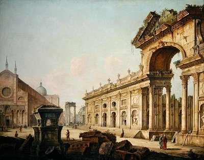 Zafer Takı ile Hayali Görünüm (tuval üzerine yağlı boya) by Venetian School