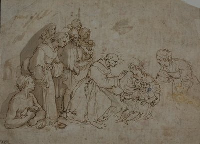 Sienalı Aziz Bernardino Mucizesi için Çalışma by Ventura Salimbeni