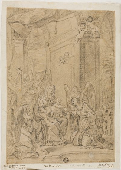 Aziz Catherine'in Mistik Evliliği by Veronese (Paolo Caliari)