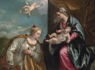Madonna ve Çocuğa Tapan Venedik Şehri Alegorisi by Veronese