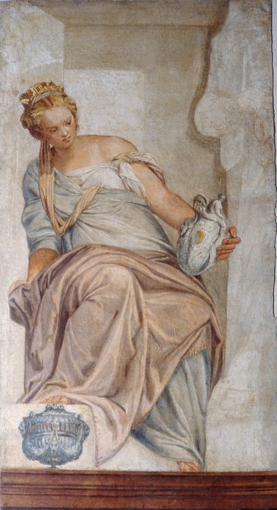 Temperance, kutsallığın duvarından by Veronese