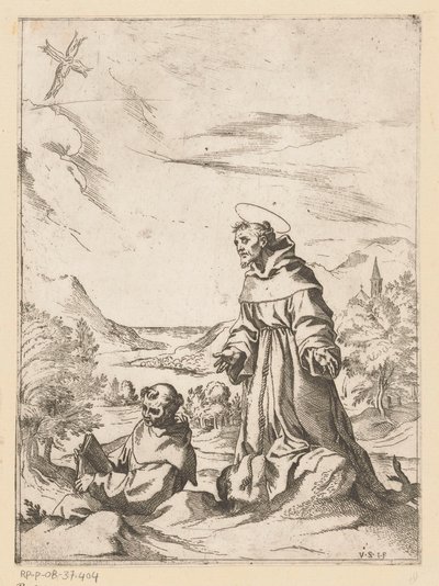 Aziz Francis stigmata alır by Vespasiano Strada