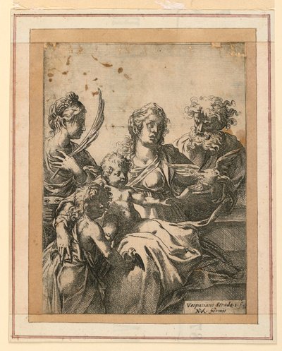 Aziz Elizabeth, Joseph ve Genç Vaftizci Yahya ile Bakire ve Çocuk by Vespasiano Strada