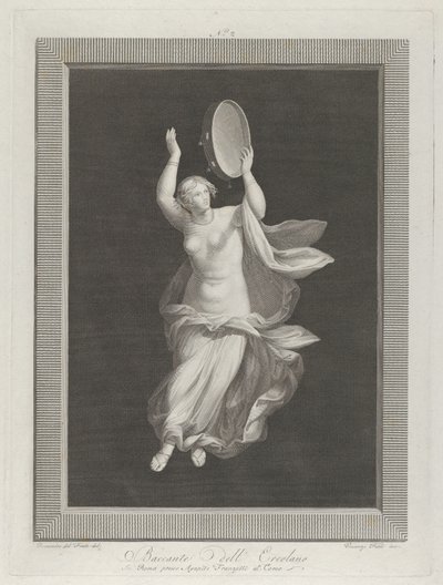 Tef çalan kısmen çıplak bir bacchante, yaklaşık. 1795-1820 by Vicenzo Feoli
