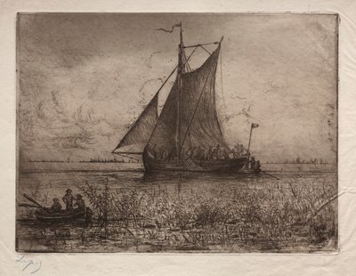 Hollanda nehir manzarası. by Vicomte Lepic Ludovic Napoléon