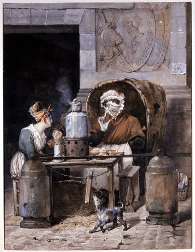 Sokakta kafe tüccarı - yazan Adam, v.1850 by Victor Adam