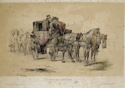 Fiacres denilen arabalar - Litografi, Adam, v.1840 by Victor Adam