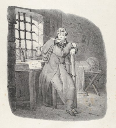 Çatlak. XIII: st. Pelaji! güzel kal! Sainte-Pélagie Hapishanesi, büyüleyici bir konaklama!, 1824.. by Victor Adam