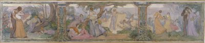 Issy-les-Moulineaux belediye binası için eskiz: La Vie, 1896 ve 1897 yılları arasında (tuval üzerine yağlıboya) by Victor Emile Prouve