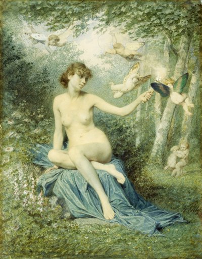 Su perisi Aşkı bir Meşale ile uzaklaştırıyor by Victor Florence Pollet