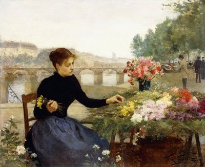 Paris Çiçek Pazarı, by Victor Gabriel Gilbert