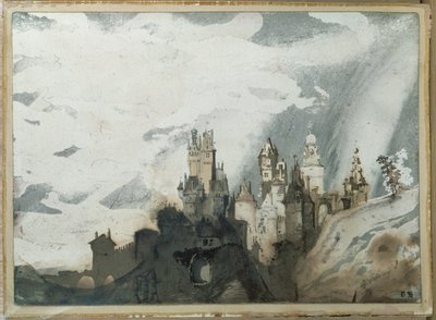 Le gay chateau (kalem ve yıkama) by Victor Hugo