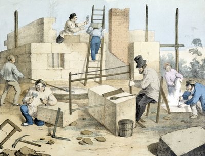 Macon, terzi ve taş testeresi. Janson lito. 19. yüzyıl. by Victor Janson
