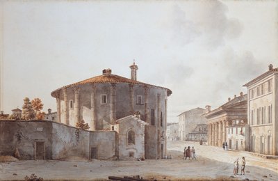 Vesta Tapınağı ve sağda Portunus Tapınağı (çizim) by Victor Jean Nicolle