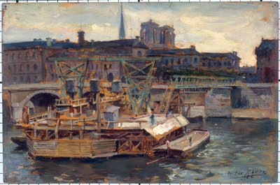 Notre-Dame Köprüsü metro hattı çalışmaları by Victor Marec