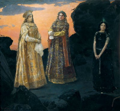 Yeraltı krallığından üç Tsarevna. Viktor Vasnetsov