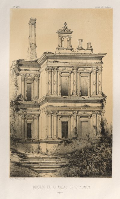 15. Yüzyılın Pitoresk Mimarisi veya Anıtları. ve XVI. Yüzyıllar: XV ve XVI Yüzyılların Fransa Şatosu: Levha 19, Chateau De Chaumot