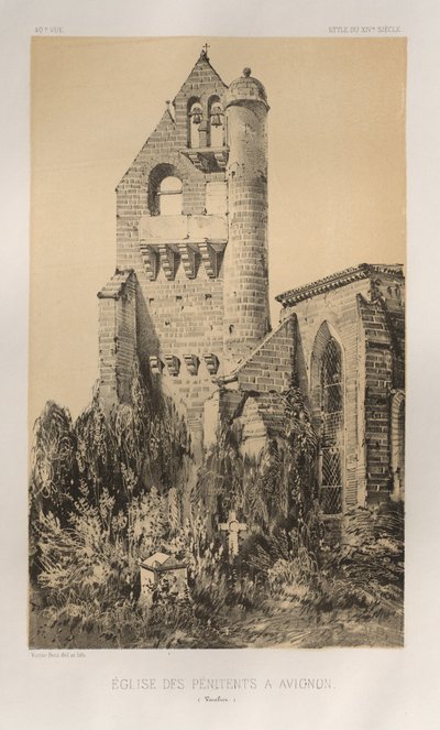 15. Yüzyılın Pitoresk Mimarisi veya Anıtları. ve XVI. Yüzyıllar: XV ve XVI Yüzyılların Chateaux De France: Levha 40, Avignon