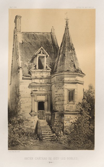...lütfen. 86, Eski Gisy-Les-Nobles Yonne Kalesi, 1860. by Victor Petit