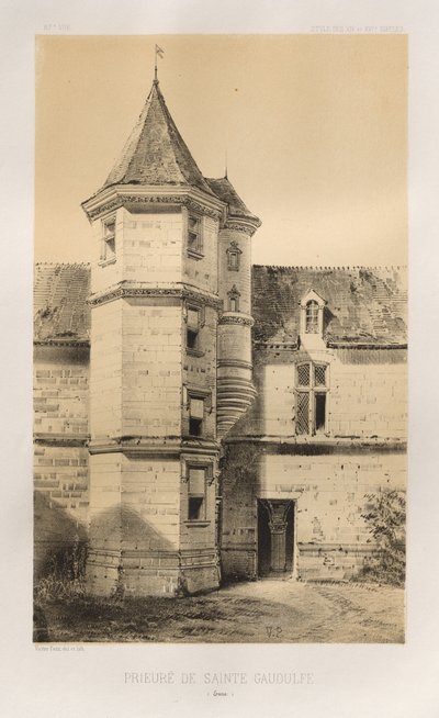 ... Lütfen. 87, Sainte Gaudulfe Eure Manastırı, 1860. by Victor Petit