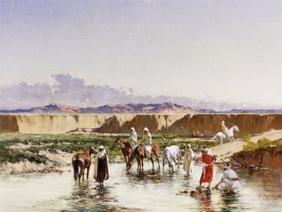 Bir Vahada Sulayan Arap Atlıları, by Victor Pierre Huguet