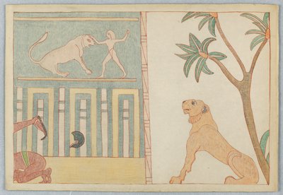 Adam Tarafından Düşen Aslan, Ezop Masalları için İllüstrasyon by Victor Wilbour