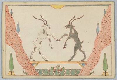 İki Keçi, Ezop Masalları için Örnekleme by Victor Wilbour