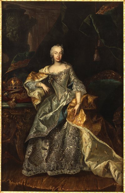 Macaristan Kraliçesi olarak Maria Theresa by Viennese painter