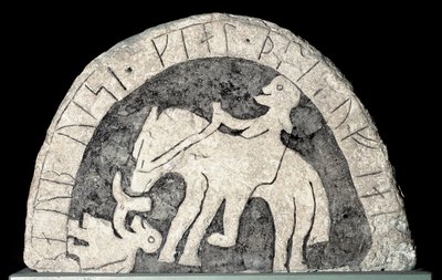 Bir atlı ile runestone by Viking