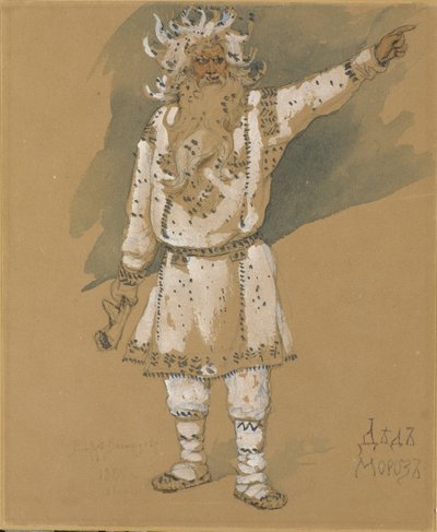 Büyükbaba Frost. N. Rimsky-Korsakov'un Snow Maiden operası için kostüm tasarımı, 1885 by Viktor Mikhaylovich Vasnetsov