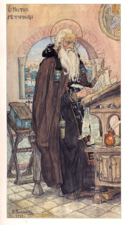 Tarihçi Aziz Nestor, 1919 by Viktor Mikhaylovich Vasnetsov