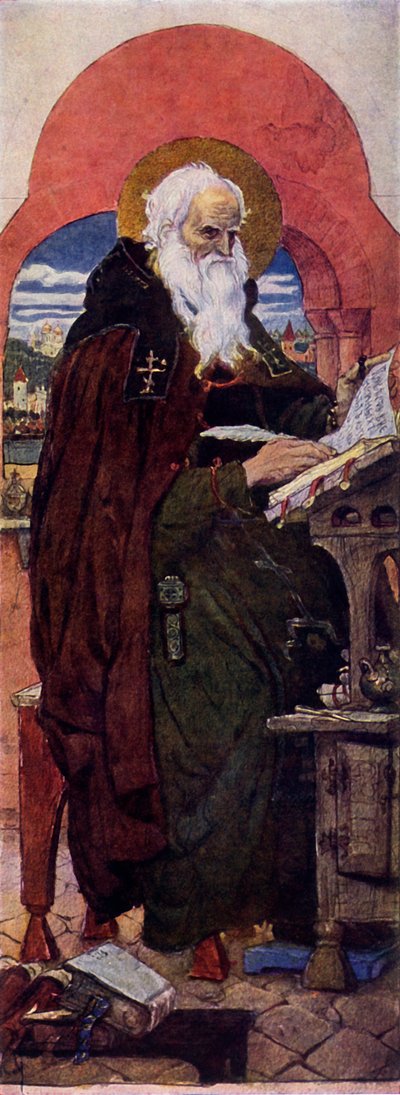 Kutsal Tarihçi Nestor, c1885-1896, 1965. by Viktor Mikhaylovich Vasnetsov