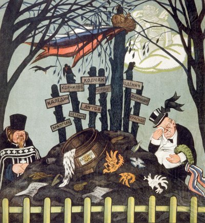 Karşı-devrimcilerin mezarı: Wrangel, Dutov, Kolçak, 1920-1921 civarı (poster) by Viktor Nikolaevich Deni