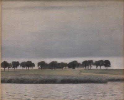"Solregn. Gentofte Sø" için ön çalışma by Vilhelm Hammershøi