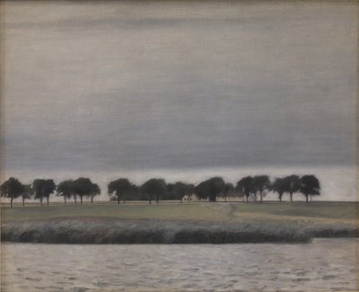 Güneş yağmuru için ön çalışma. Gentofte Gölü, 1903. by Vilhelm Hammershøi
