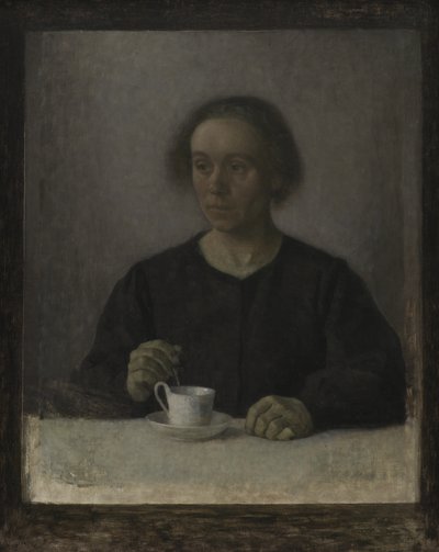 Sanatçının Karısı Ida Hammershøi, Çay Fincanı ile by Vilhelm Hammershøi