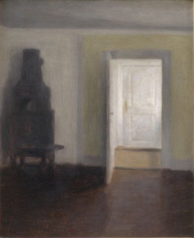 İç mekan. Eski Bir Soba by Vilhelm Hammershøi