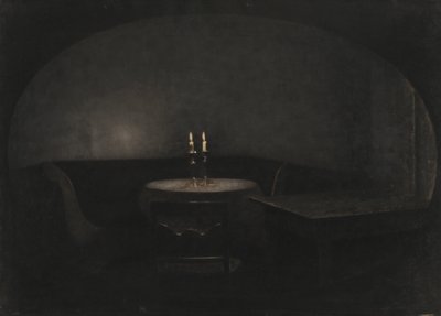 İç mekan. Yapay ışık by Vilhelm Hammershøi