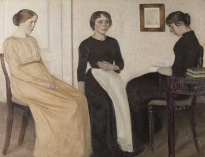 Üç genç kadın, 1888. by Vilhelm Hammershøi