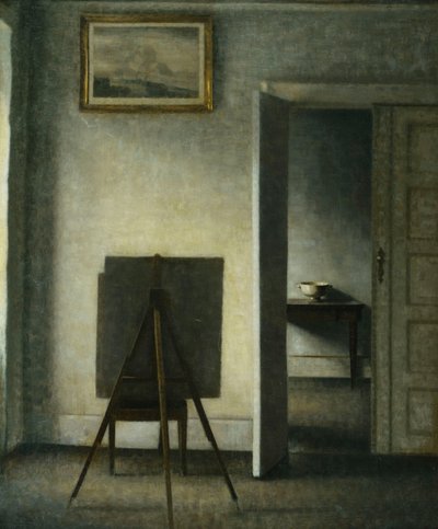 Sanatçının Şövalesiyle Bir İç Mekan, by Vilhelm Hammershoi