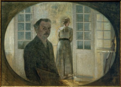 Sanatçı ve eşi by Vilhelm Hammershoi