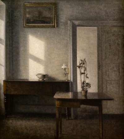 Bir çiçek liman ile iç, Bredgade 25 by Vilhelm Hammershoi
