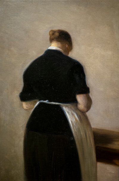 Ayakta duran bir kadının çalışması, arkadan görünüm by Vilhelm Hammershoi