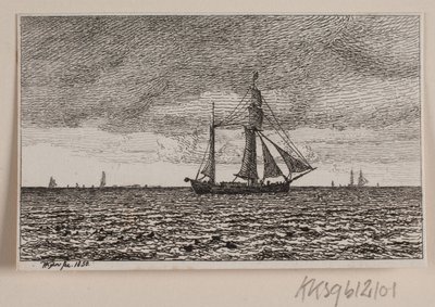 Tam yelken için bir galease by Vilhelm Kyhn