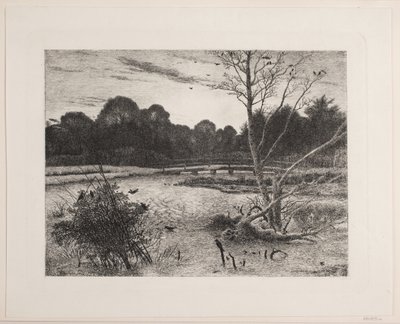 Bir ormanda gün batımı by Vilhelm Kyhn