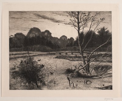 Bir ormanda gün batımı by Vilhelm Kyhn
