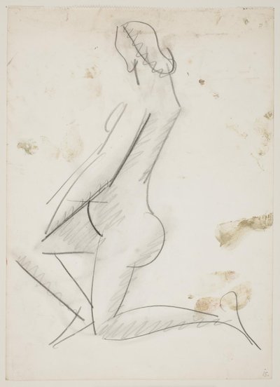 Diz çökmüş kadın, soldaki profil by Vilhelm Lundstrøm
